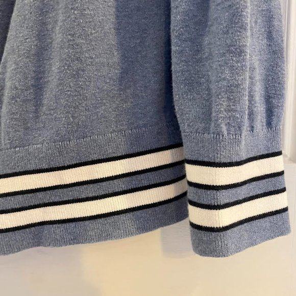 Tommy Hilfiger Light Blue Striped Edge Cardigan: Size L - Picture 6 of 10